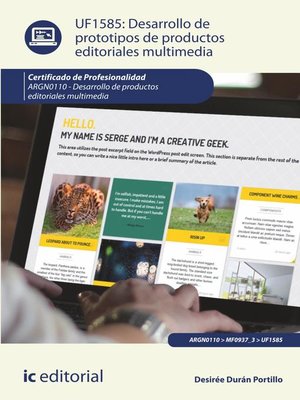 cover image of Desarrollo de prototipos de productos editoriales multimedia. ARGN0110